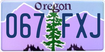 OR license plate 067FXJ