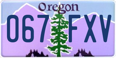 OR license plate 067FXV