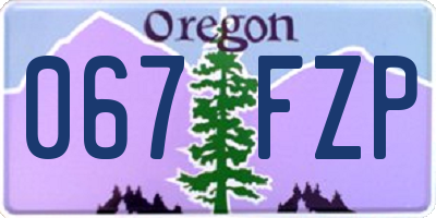OR license plate 067FZP