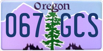 OR license plate 067GCS