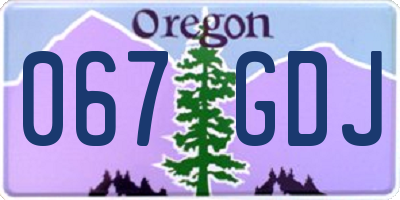 OR license plate 067GDJ