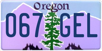 OR license plate 067GEL