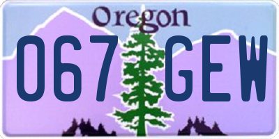 OR license plate 067GEW