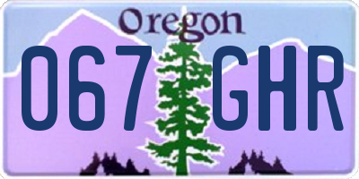 OR license plate 067GHR