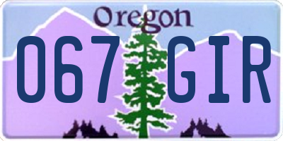 OR license plate 067GIR