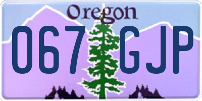 OR license plate 067GJP