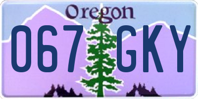 OR license plate 067GKY