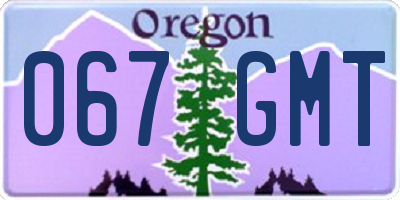 OR license plate 067GMT