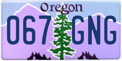 OR license plate 067GNG