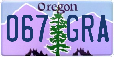 OR license plate 067GRA