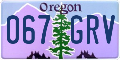 OR license plate 067GRV