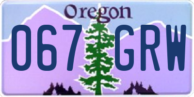 OR license plate 067GRW