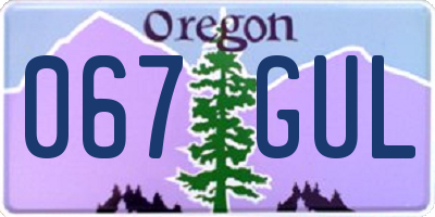 OR license plate 067GUL