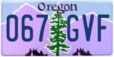 OR license plate 067GVF