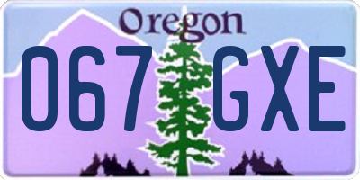 OR license plate 067GXE