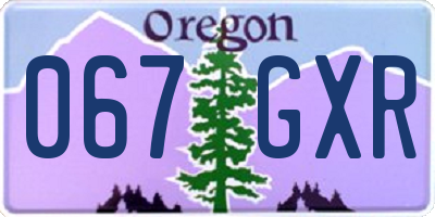 OR license plate 067GXR
