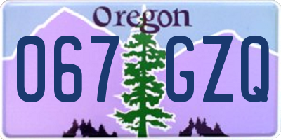 OR license plate 067GZQ