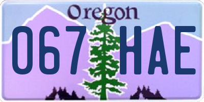 OR license plate 067HAE