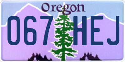 OR license plate 067HEJ