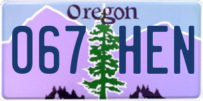 OR license plate 067HEN