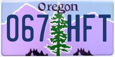 OR license plate 067HFT