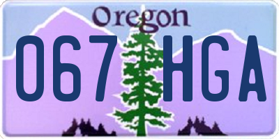 OR license plate 067HGA