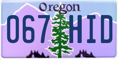 OR license plate 067HID