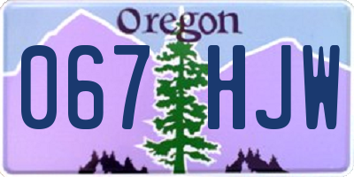 OR license plate 067HJW