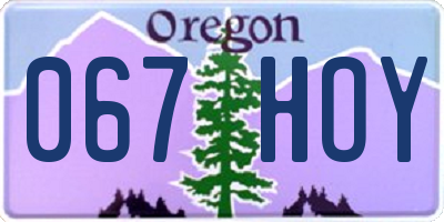 OR license plate 067HOY
