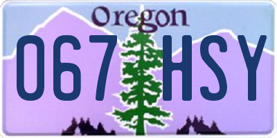 OR license plate 067HSY