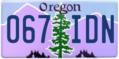 OR license plate 067IDN