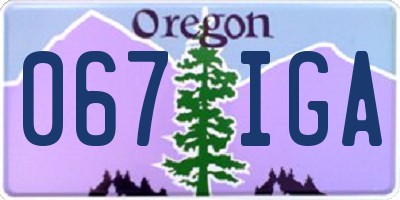 OR license plate 067IGA