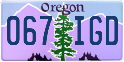 OR license plate 067IGD