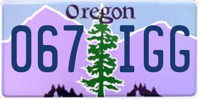 OR license plate 067IGG