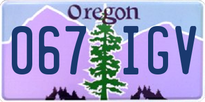 OR license plate 067IGV
