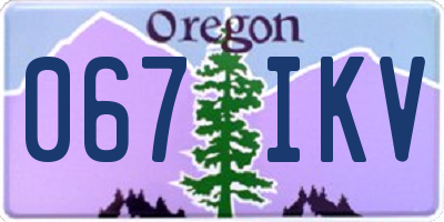 OR license plate 067IKV