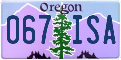 OR license plate 067ISA