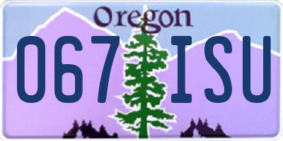 OR license plate 067ISU