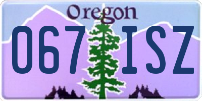 OR license plate 067ISZ