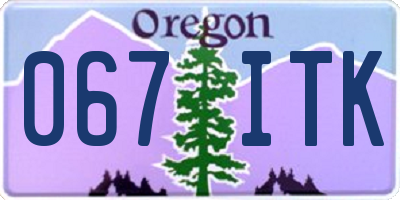 OR license plate 067ITK