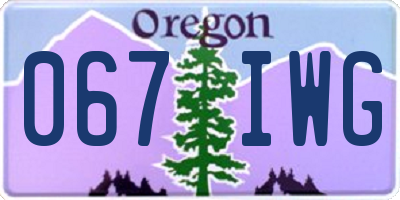 OR license plate 067IWG