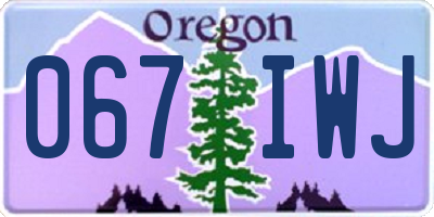 OR license plate 067IWJ