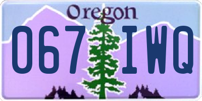 OR license plate 067IWQ