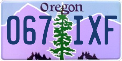 OR license plate 067IXF