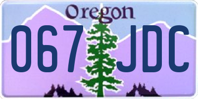OR license plate 067JDC