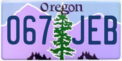 OR license plate 067JEB
