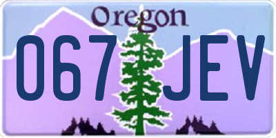 OR license plate 067JEV