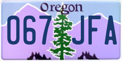 OR license plate 067JFA