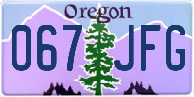 OR license plate 067JFG