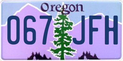 OR license plate 067JFH